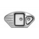 Évier de Coin 1 Bac et Demi Inox 304 Satiné avec Égouttoir 945 mm – EKE-945-LT