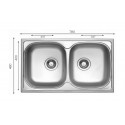 Évier Carré 1 Bac Inox 304 Satiné 503 mm – EKE-780-CL