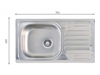 Évier Cuisine 1 Bac avec Égouttoir Inox 201 760 mm – EKE-765-ASS