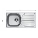 Évier Cuisine 1 Bac avec Égouttoir Inox 304 760 mm – EKE-760-CMM