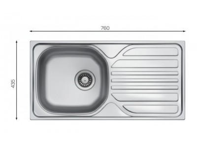 Évier Cuisine 1 Bac avec Égouttoir Inox 304 760 mm – EKE-760-CMM