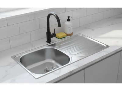 Évier Cuisine 1 Bac avec Égouttoir Inox 304 760 mm – EKE-760-CMM