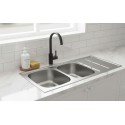 Évier Cuisine 2 Bacs Inox 304 avec Égouttoir 1160 mm – EKE-1160-LTP