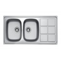Évier Cuisine 2 Bacs Inox 304 avec Égouttoir 1160 mm – EKE-1160-LTP