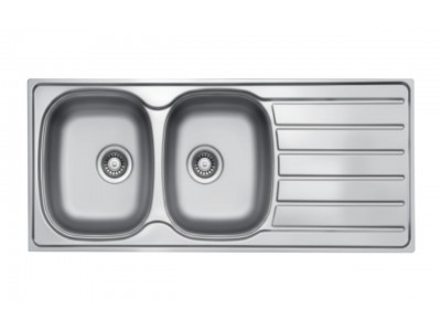 Évier Cuisine 2 Bacs Inox 304 avec Égouttoir 1160 mm – EKE-1160-HYM