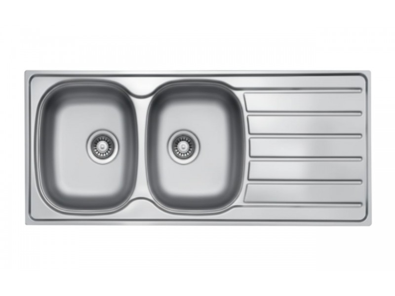 Évier Cuisine 2 Bacs Inox 304 avec Égouttoir 1160 mm – EKE-1160-HYM