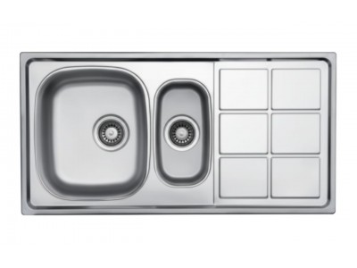 Évier Cuisine 1 Bac et Demi Inox 304 avec Égouttoir 1000 mm – EKE-1000-LTP