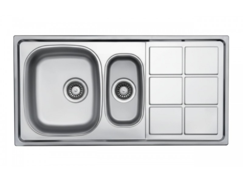 Évier Cuisine 1 Bac et Demi Inox 304 avec Égouttoir 1000 mm – EKE-1000-LTP