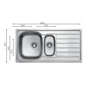 Évier Cuisine 1 Bac et Demi Inox 304 avec Égouttoir 1000 mm – EKE-1000-HYM