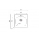 Évier Carré 1 Bac Inox 304 Satiné 503 mm – EKE-503-COM