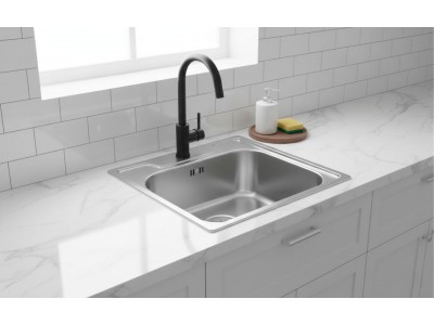 Évier Carré 1 Bac Inox 304 Satiné 503 mm – EKE-503-COM