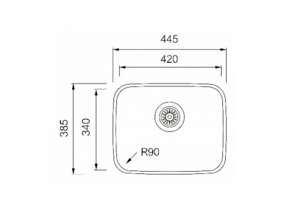 Évier Sous Plan 1 Bac Inox 304 Satiné 445 mm – EKE-360-D